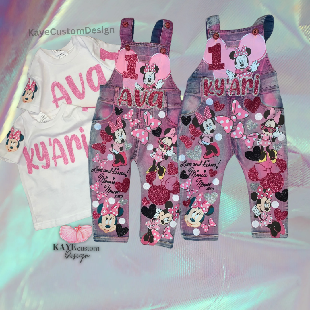 Minnie Mouse custom deals overalls birthday ou