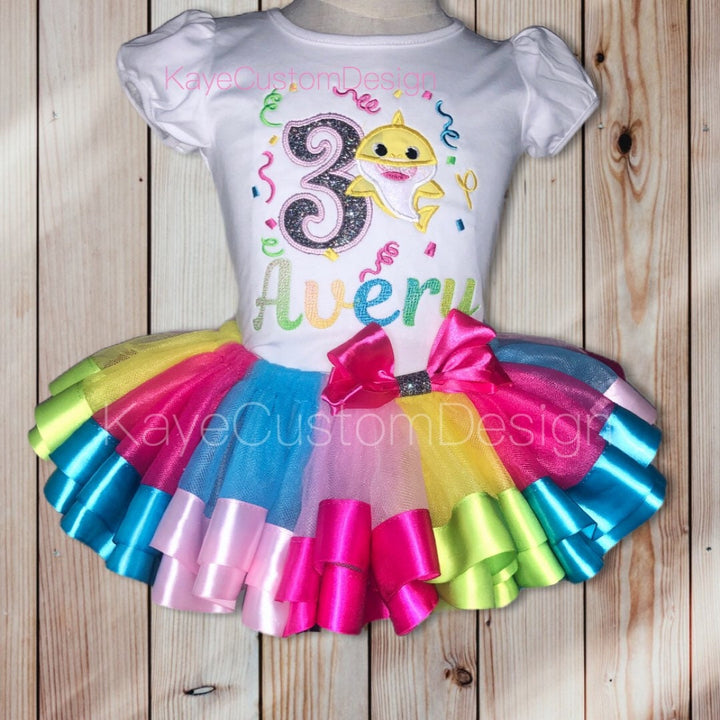 Baby shark birthday tutu hotsell