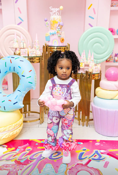 Sweet One Two Sweet Donut Grow Up Cupcake Cotton Candy Donut Birthday Girl Overalls Custom Denim Birthday Outfit