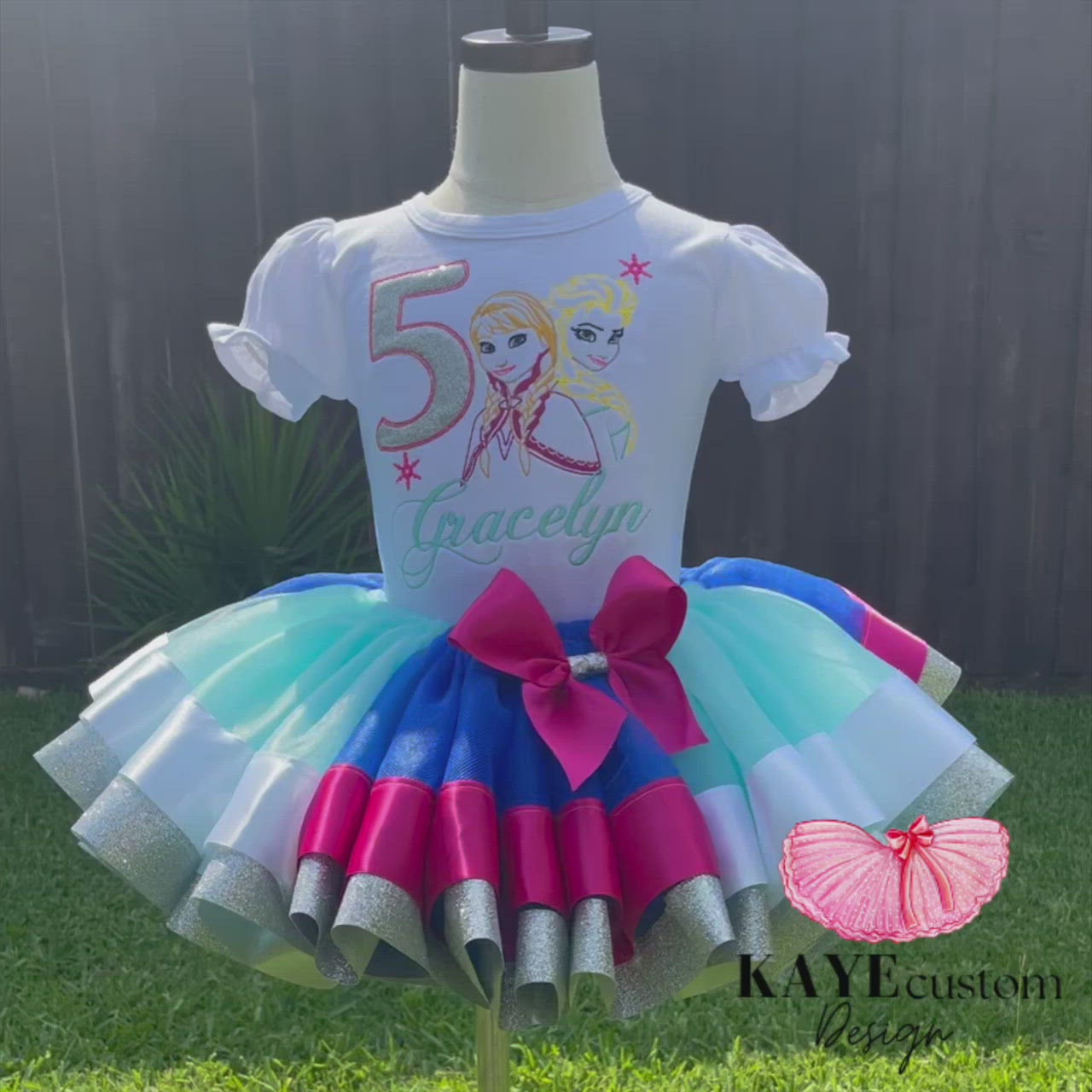 Frozen Custom Birthday Tutu Outfit | Elsa Birthday Outfit | Anna Tutu Set